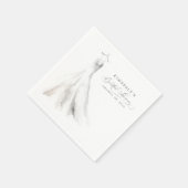 Serviette En Papier Robe mariage Dreamy Elegant Boho (Coin)