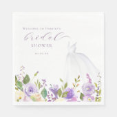 Serviette En Papier Robe Mariage Florale Jardin pourpre (Devant)