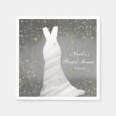 Serviette En Papier Robe Mariage moderne Confetti Coeurs Fête des mari (Devant)