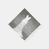 Serviette En Papier Robe Mariage moderne Confetti Coeurs Fête des mari (Coin)