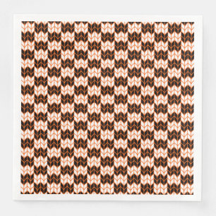 Serviette En Papier ROBE NOIRE ORANGE CHECK KNIT Diner Papier serviett