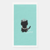 Serviette En Papier Robe noire petite Tiare de chat bleu sarcelle Part (Devant)