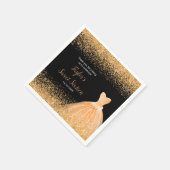 Serviette En Papier Robe Orange Faux Parties scintillant Douce 16 Anni (Coin)