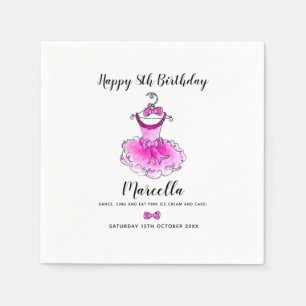 Serviette En Papier Robe rose fête filles