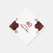 Serviette En Papier Robe rouge rubis de Bourgogne 40e anniversaire Mar (Coin)