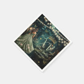 Serviette En Papier Robe verte de la forêt enchantée Quinceañera XV (Coin)