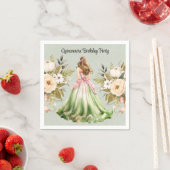 Serviette En Papier Robe verte et rose Quinceanera fête d'anniversaire (En situation)