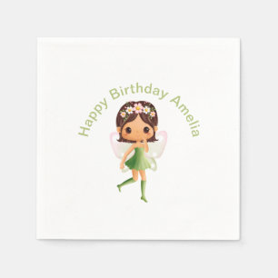 Serviette En Papier Robe verte Fée
