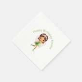 Serviette En Papier Robe verte Fée (Coin)
