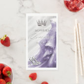 Serviette En Papier Robe violette argentée Princesse Quinceañera (En situation)