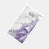 Serviette En Papier Robe violette argentée Princesse Quinceañera (Coin)