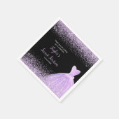 Serviette En Papier Robe violette claire Faux Parties scintillant douc (Coin)