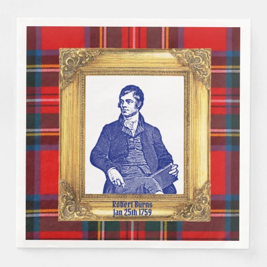 Serviette En Papier Robert Burns Royal Stewart Plaid 25 janvier (Devant)