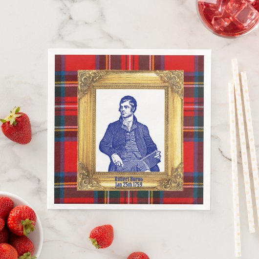 Serviette En Papier Robert Burns Royal Stewart Plaid 25 janvier (En situation)