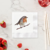 Serviette En Papier Robin Bird (Erithacus Rubecula) Napkin (En situation)