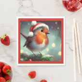 Serviette En Papier Robin de Noël 2 (En situation)