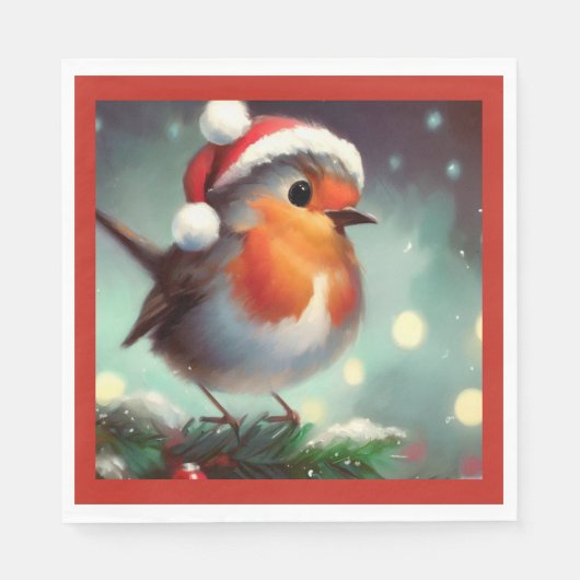 Serviette En Papier Robin de Noël 2 (Devant)