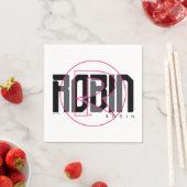 Serviette En Papier Robin Hi-Tech Nom Graphique (En situation)