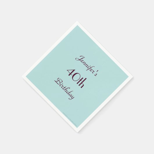 Serviette En Papier Robins Bleu d'oeuf, Nom, 40e Anniversaire Papier d (Coin)