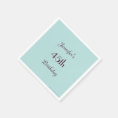 Serviette En Papier Robins Oeuf Bleu 45e Anniversaire Fête, Nom, Papie (Coin)