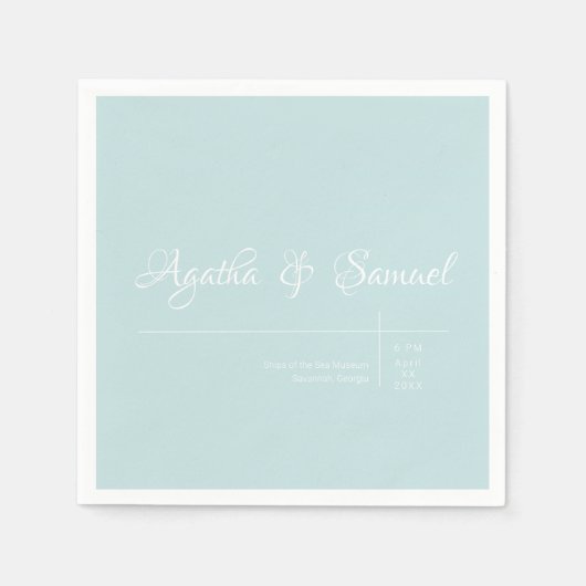 Serviette En Papier Robin's Oeuf Bleu classique accueil mariage servie (Devant)