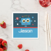 Serviette En Papier Robot 1er anniversaire (En situation)