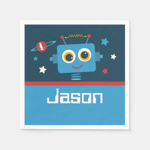 Serviette En Papier Robot 1er anniversaire