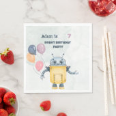 Serviette En Papier Robot Anniversaire (En situation)