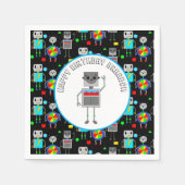 Serviette En Papier Robot d'anniversaire pour garçon personnalisé (Devant)