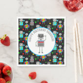 Serviette En Papier Robot d'anniversaire pour garçon personnalisé (En situation)