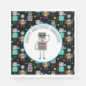 Serviette En Papier Robot d'anniversaire pour garçon personnalisé (Devant)