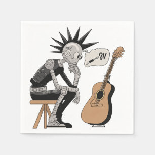 Serviette En Papier Robot de musique confus