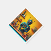 Serviette En Papier Robot futuriste rétro ROBIA 12J2 Mixologue (Coin)