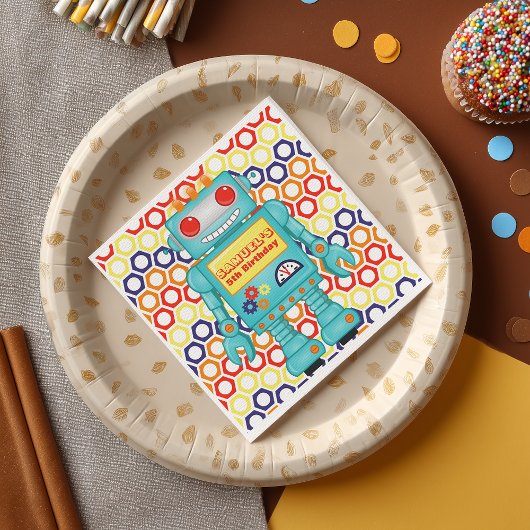 Serviette En Papier Robot Themed Party