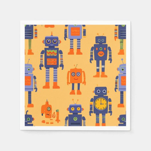 Serviette En Papier robot unique et amusant. (Devant)