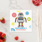 Serviette En Papier Robots Anniversaire de enfant Party Napkins (En situation)