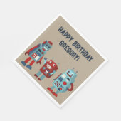 Serviette En Papier Robots rétro mignons Sci-Fi Boys Anniversaire (Coin)