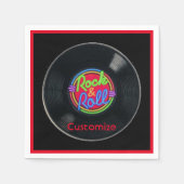 Serviette En Papier Roche et vinyle Retro personnalisées (Devant)