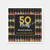 Serviette En Papier Rocher et Rouleau 50e fête d'anniversaire Custom (Devant)