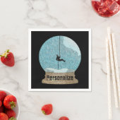 Serviette En Papier Rocher grimpeur de corde repousser la neige globe  (En situation)