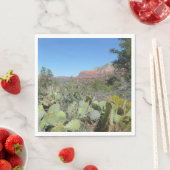 Serviette En Papier Rochers rouges et cactus I (En situation)