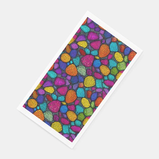 Serviette En Papier Roches colorées Abstraites (Coin)