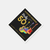 Serviette En Papier Rock and Roll 50e fête d'anniversaire (Coin)