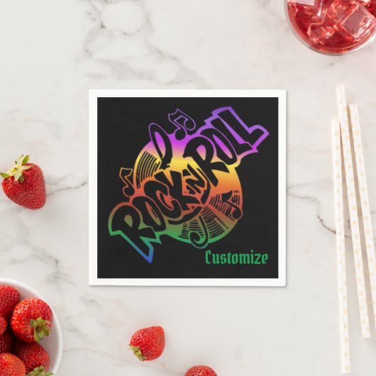 Serviette En Papier Rock et Roll Rainbow Music Thème (En situation)