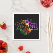Serviette En Papier Rock et Roll Rainbow Music Thème Napkins (En situation)