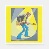 Serviette En Papier Rock Guitarist 70s Style Musician (Devant)