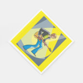Serviette En Papier Rock Guitarist 70s Style Musician (Coin)