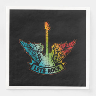 Serviette En Papier Rock Legend Rock And Roll Music Guitar