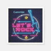 Serviette En Papier Rock Retro Neon (Devant)