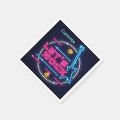 Serviette En Papier Rock Retro Neon (Coin)